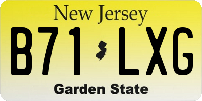 NJ license plate B71LXG