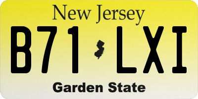 NJ license plate B71LXI