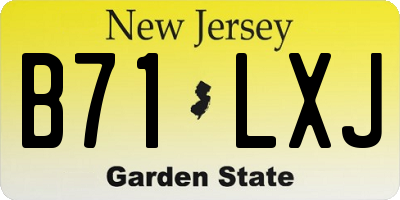 NJ license plate B71LXJ