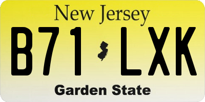 NJ license plate B71LXK