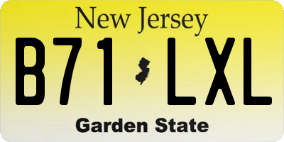 NJ license plate B71LXL