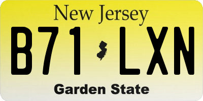 NJ license plate B71LXN