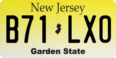 NJ license plate B71LXO