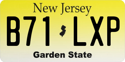 NJ license plate B71LXP