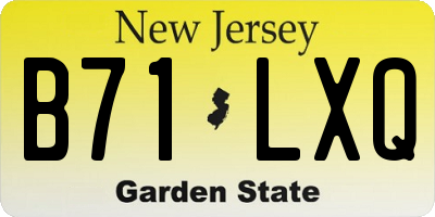 NJ license plate B71LXQ