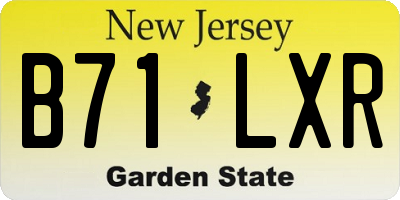 NJ license plate B71LXR