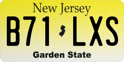 NJ license plate B71LXS