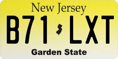 NJ license plate B71LXT