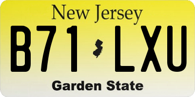 NJ license plate B71LXU