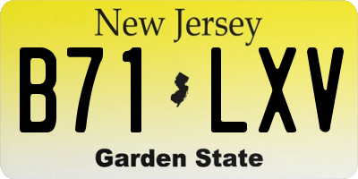 NJ license plate B71LXV