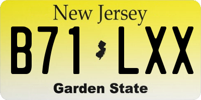 NJ license plate B71LXX