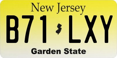 NJ license plate B71LXY