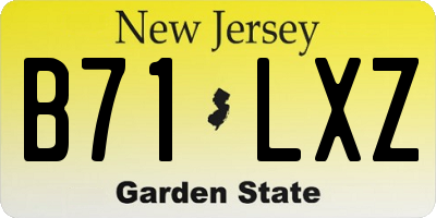NJ license plate B71LXZ