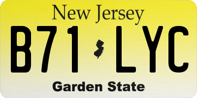 NJ license plate B71LYC