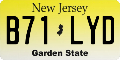 NJ license plate B71LYD