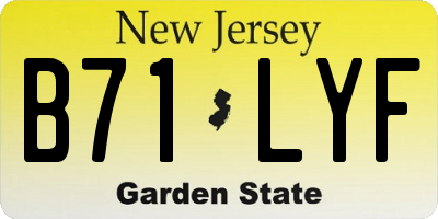 NJ license plate B71LYF