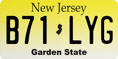 NJ license plate B71LYG