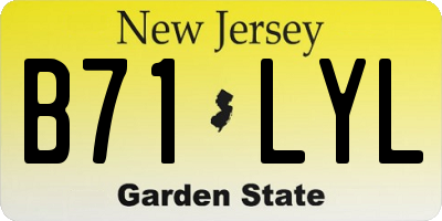 NJ license plate B71LYL