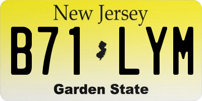 NJ license plate B71LYM