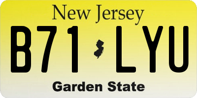 NJ license plate B71LYU
