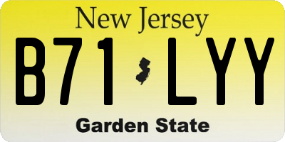 NJ license plate B71LYY