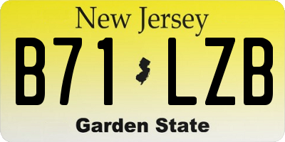 NJ license plate B71LZB