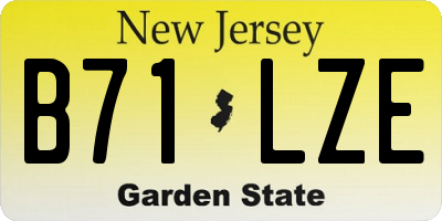 NJ license plate B71LZE