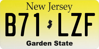 NJ license plate B71LZF