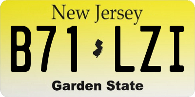 NJ license plate B71LZI