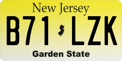 NJ license plate B71LZK