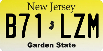 NJ license plate B71LZM
