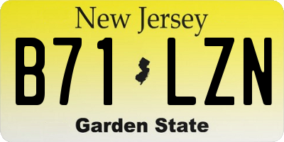 NJ license plate B71LZN