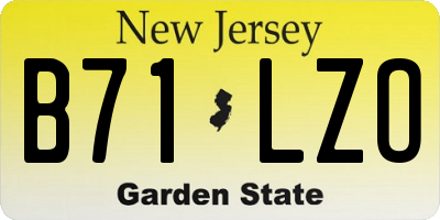NJ license plate B71LZO
