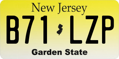 NJ license plate B71LZP