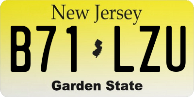 NJ license plate B71LZU