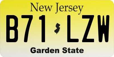 NJ license plate B71LZW
