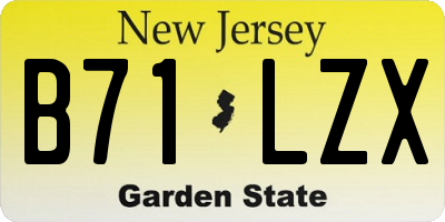 NJ license plate B71LZX