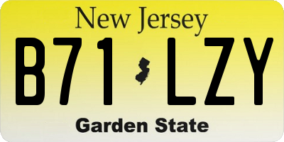 NJ license plate B71LZY