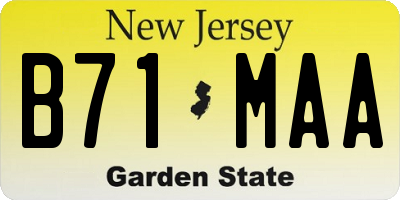 NJ license plate B71MAA