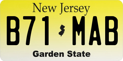 NJ license plate B71MAB