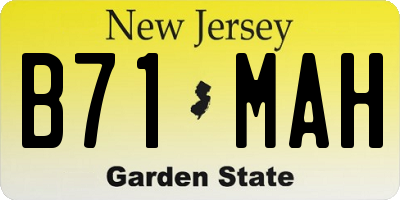 NJ license plate B71MAH