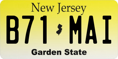 NJ license plate B71MAI
