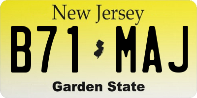 NJ license plate B71MAJ