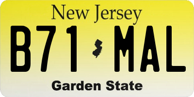 NJ license plate B71MAL
