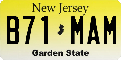 NJ license plate B71MAM
