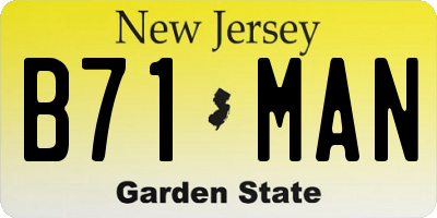 NJ license plate B71MAN