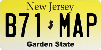 NJ license plate B71MAP