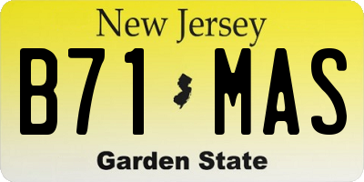NJ license plate B71MAS