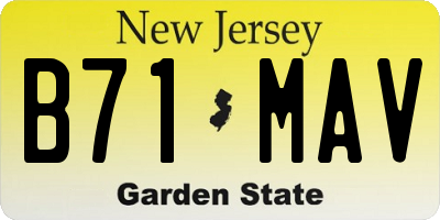 NJ license plate B71MAV