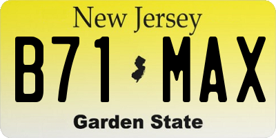 NJ license plate B71MAX
